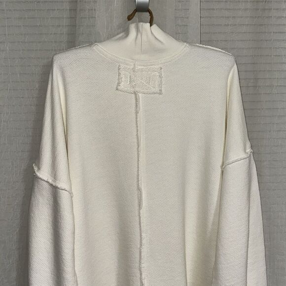 free people XS S M Coconut Milk Wonderful Oversized Cotton Sweater Pullover - Picture 10 of 16